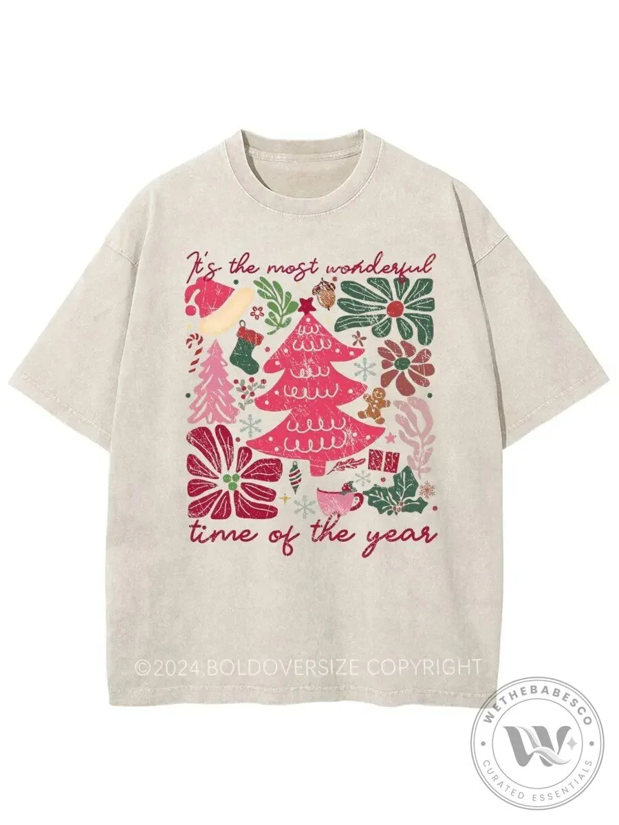 Most Wonderful Time Of The Year Christmas Tree Holiday T-Shirt
