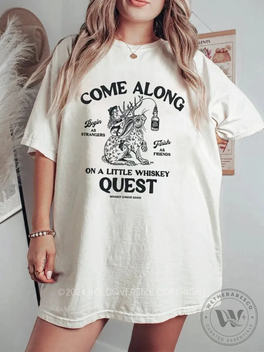 Whiskey Quest Funny Drinking Alcohol Graphic T-Shirt