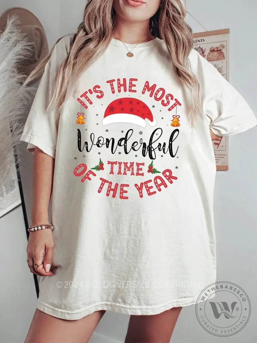 It's The Most Wonderful Time Of The Year Christmas Santa Hat T-Shirt