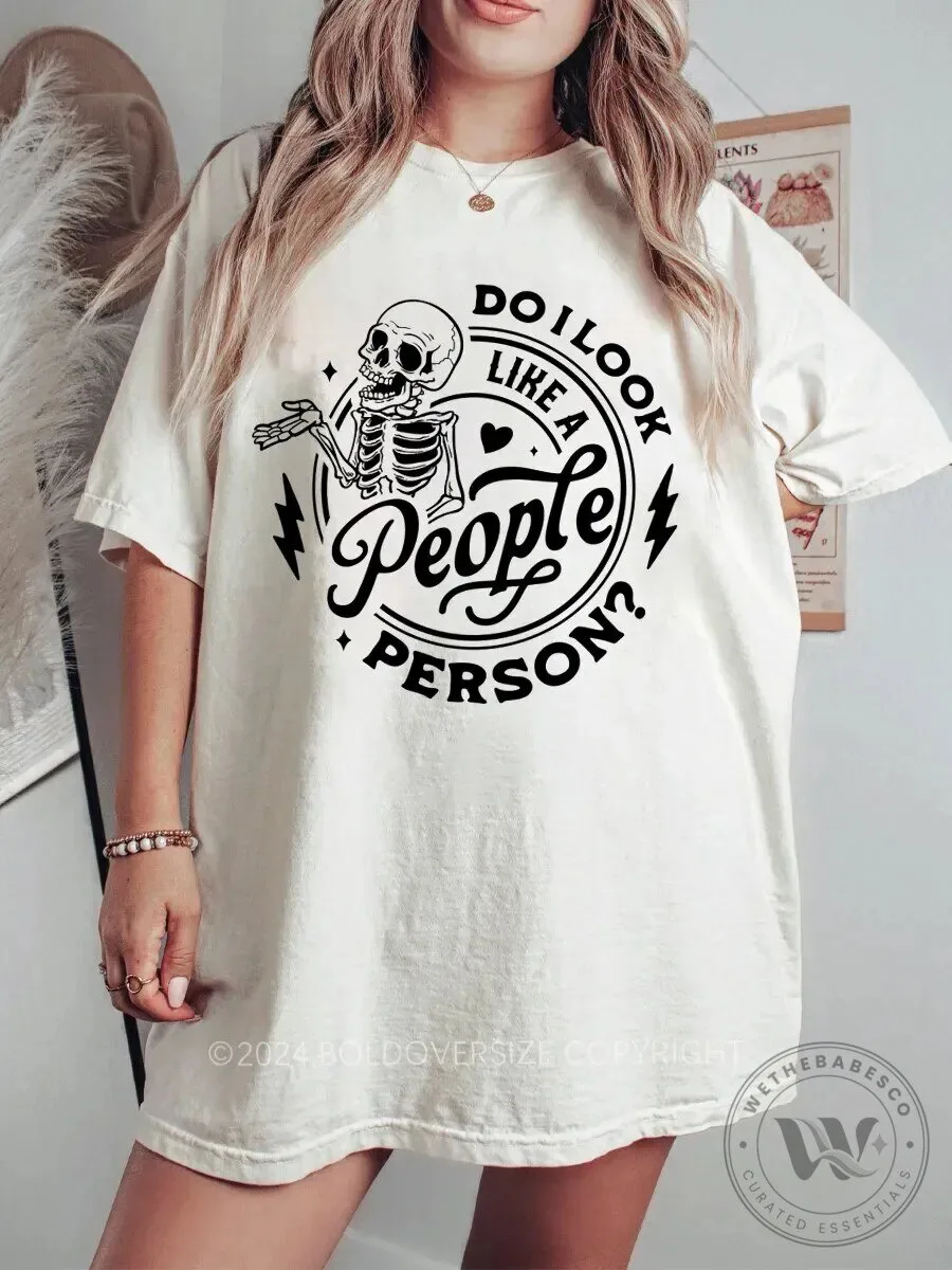 Vintage Skeleton Hand Do I Look Like A People Person Funny T-Shirt