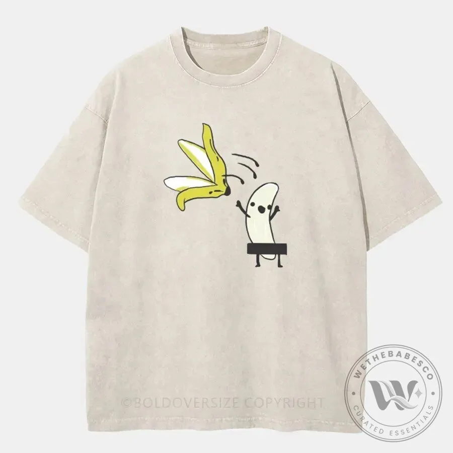 Funny Banana Peel Freedom Washed Graphic T-Shirt