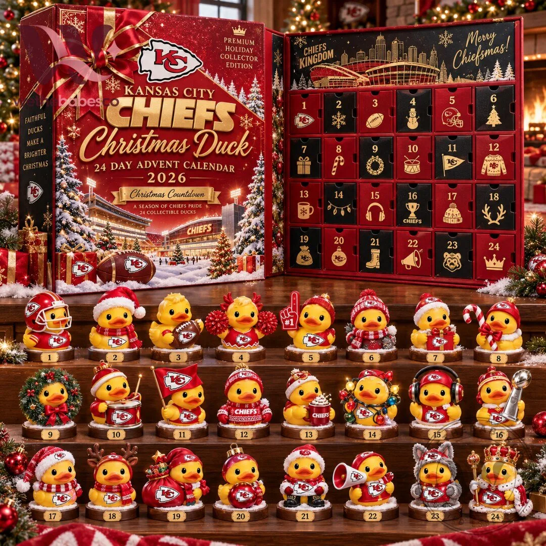 Kansas City Chiefs Christmas Duck Advent Calendar 2026 24 Collectible Ducks