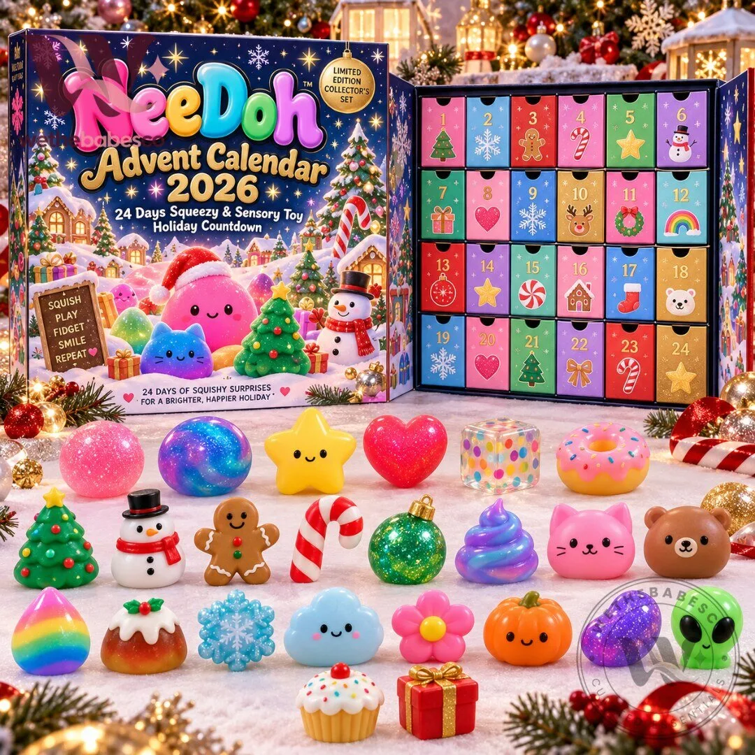NeeDoh Squeezy x Sensory Toy Christmas Advent Calendar 2026 24 Squishy Surprises Countdown
