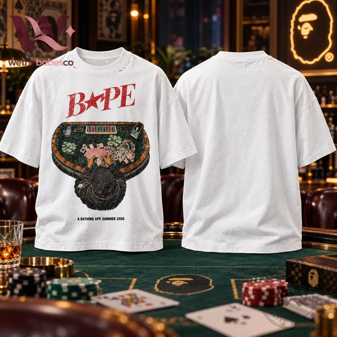BAPE Casino Poker Table Graphic Oversized T Shirt 2026