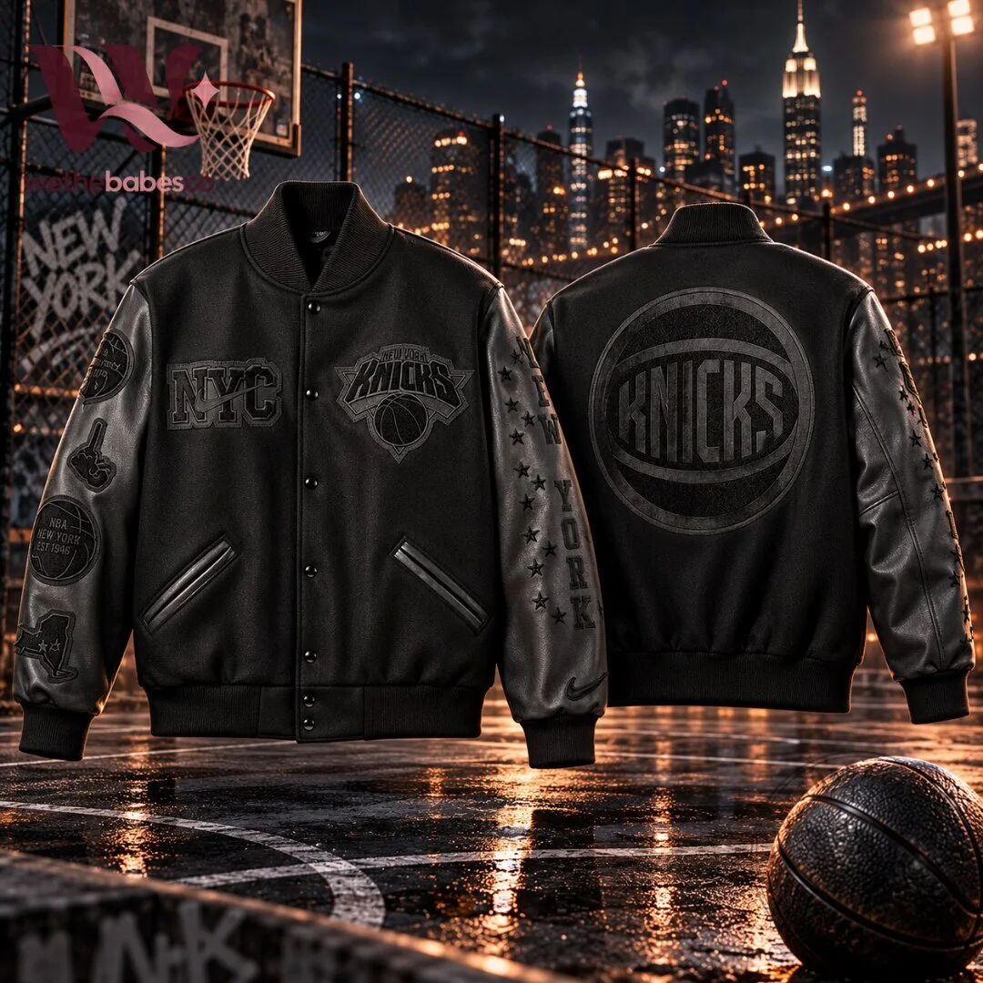 New York Knicks Nike 2026 NBA Finals Champions Limited Edition Full Snap Varsity Bomber Jacket