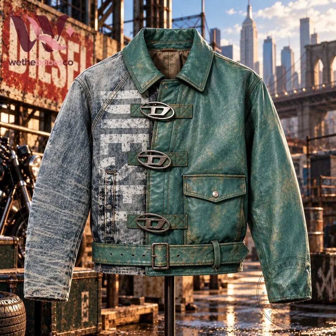 Diesel Concept Distressed Denim and Leather Biker Jacket 2026 5 Diesel Concept Distressed Denim and Leather Biker Jacket 2026