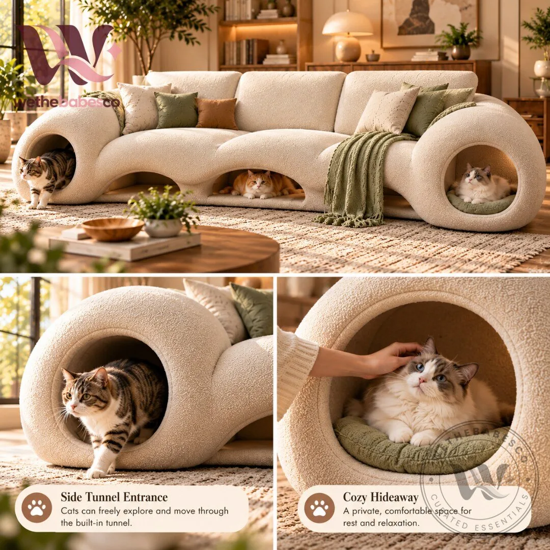 PurrWave Tunnel Sofa with Built In Cat Nook and Resting Bed 2026 7 PurrWave Tunnel Sofa with Built In Cat Nook and Resting Bed 2026
