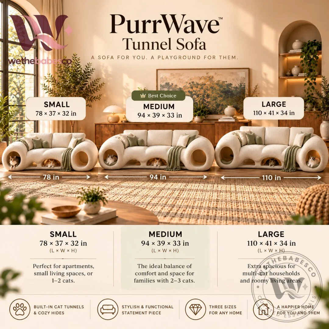 PurrWave Tunnel Sofa with Built In Cat Nook and Resting Bed 2026 9 PurrWave Tunnel Sofa with Built In Cat Nook and Resting Bed 2026