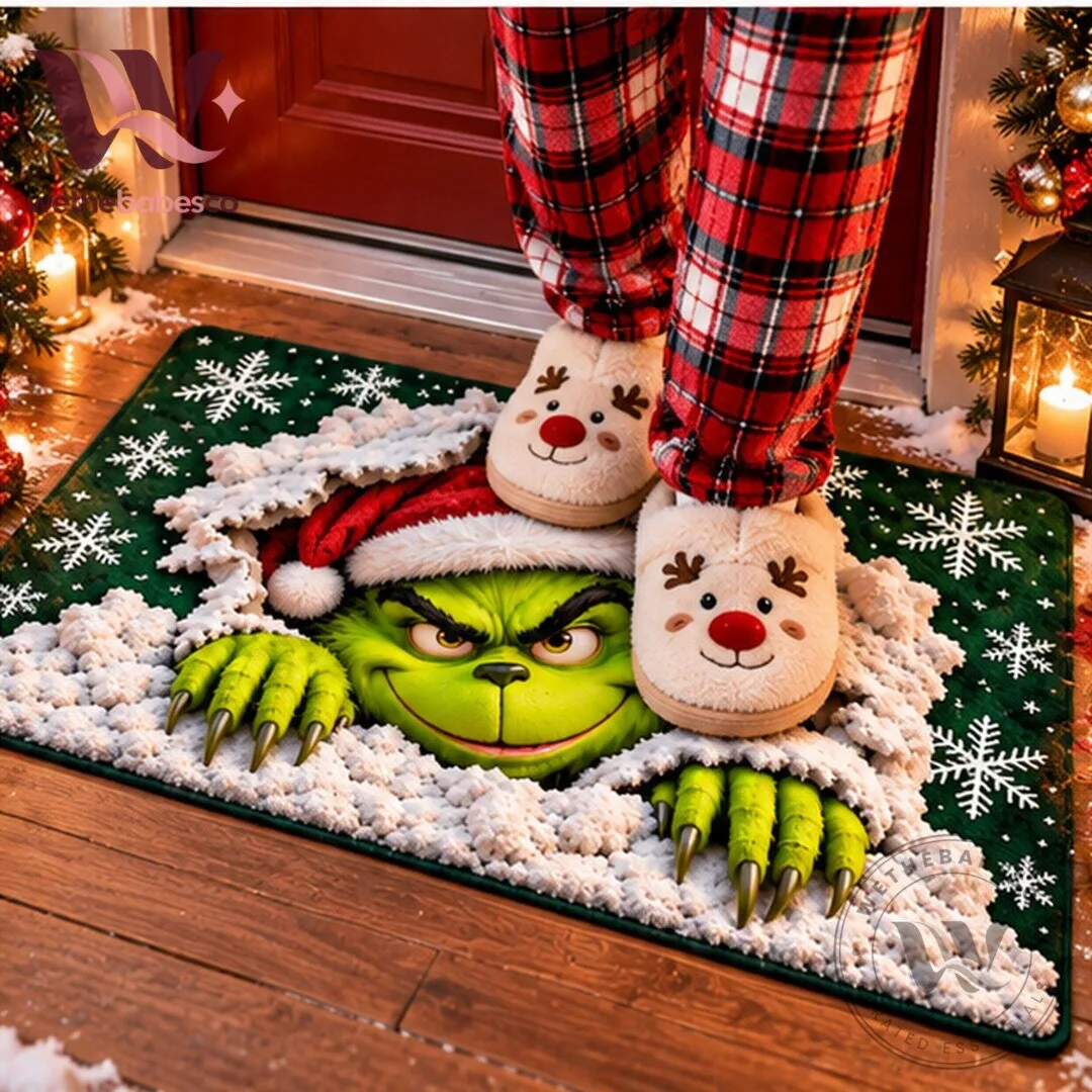 Grinch Snowy 3D Effect Christmas Doormat 2026 8 Grinch Snowy 3D Effect Christmas Doormat 2026