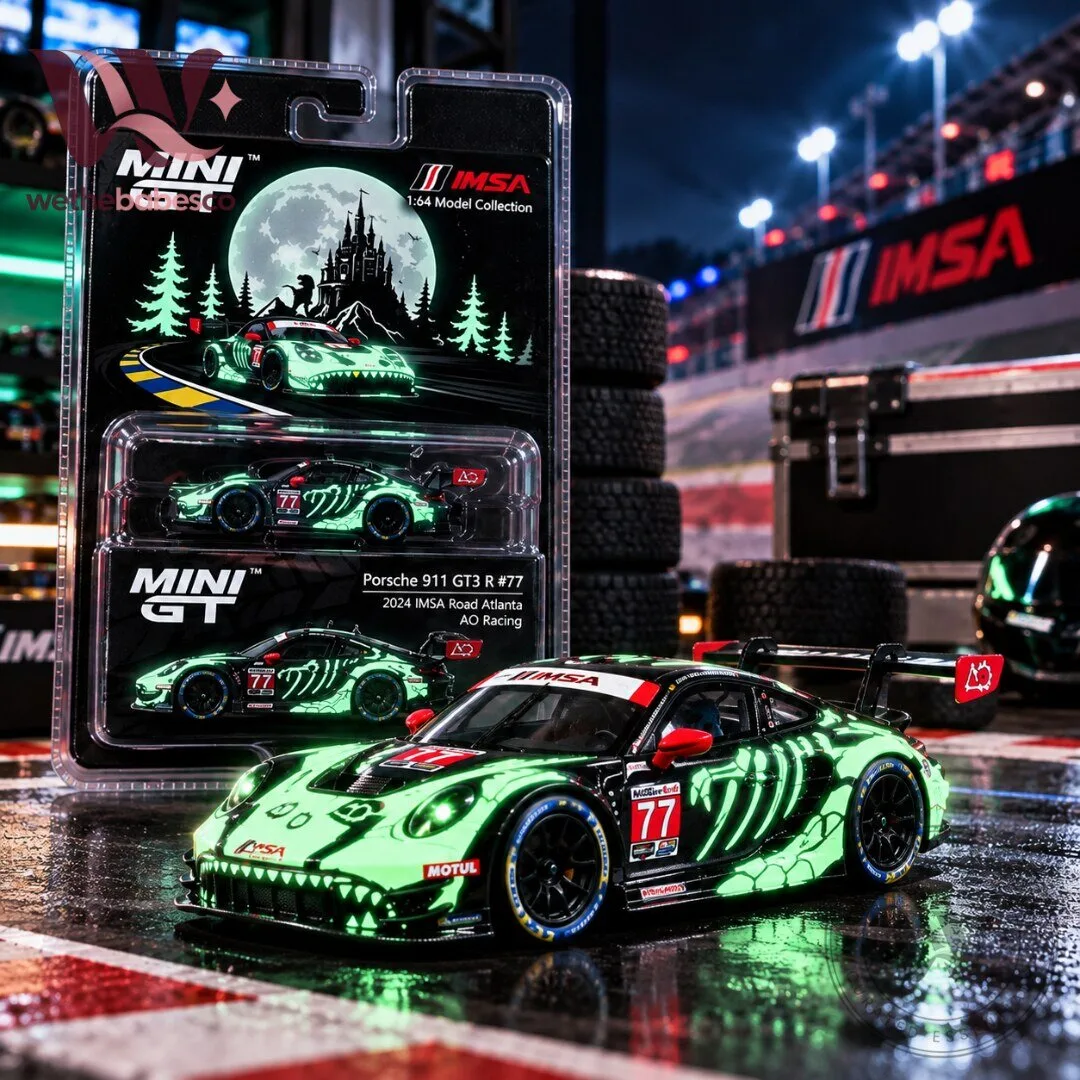 MINI GT Porsche 911 GT3 R 77 AO Racing Rexy Skeleton Glow in the Dark 2026 3 BWT Alpine F1 Team Pierre Gasly 10 Mexican GP Special Edition Snapback Hat 2026