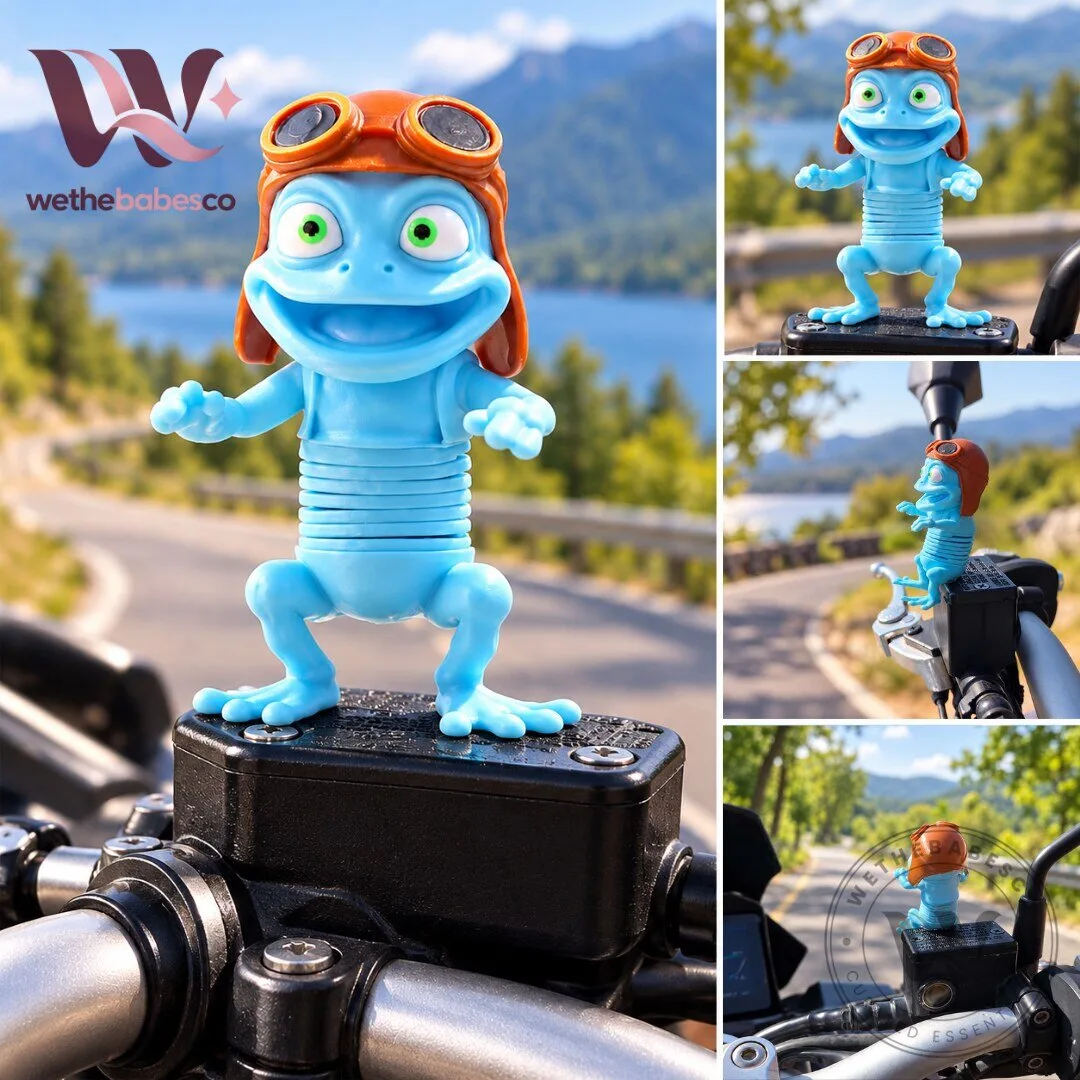 Funny Crazy Frog Bobblehead Motorcycle Brake Ornament 2026