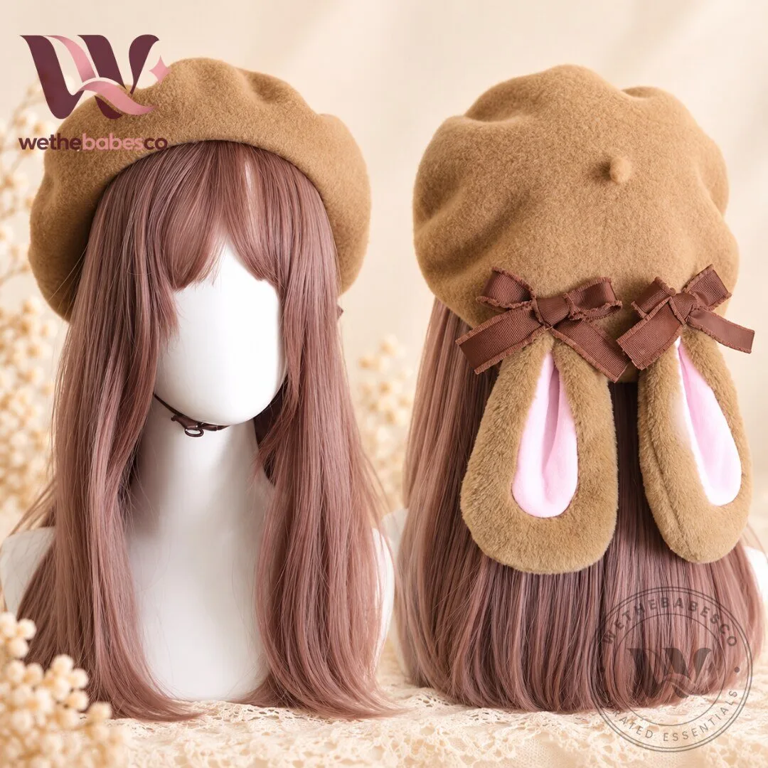 Ribbon Bow Floppy Eared Bunny Fluffy Beret Hat 2026