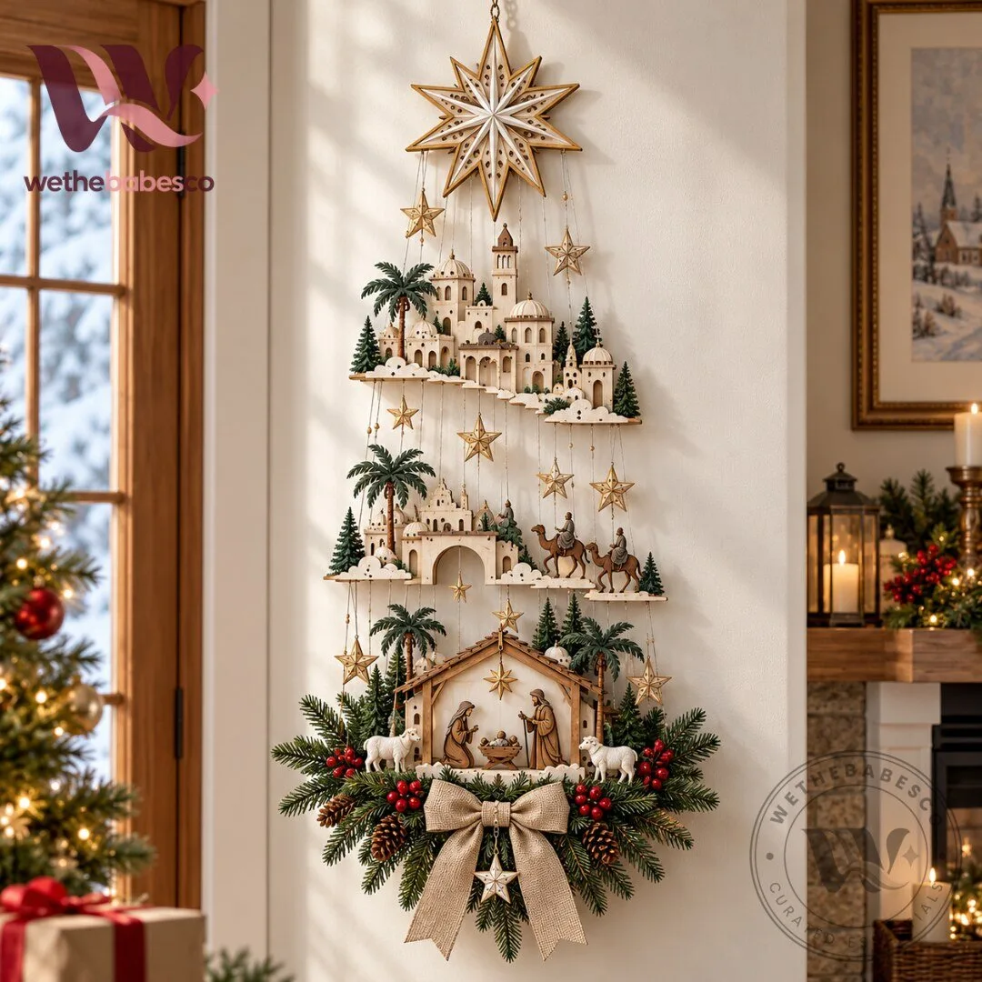 LED Lighted Bethlehem Village x Nativity Scene Christmas Hanging Wall Decoration 2026 5 LED Lighted Bethlehem Village x Nativity Scene Christmas Hanging Wall Decoration 2026
