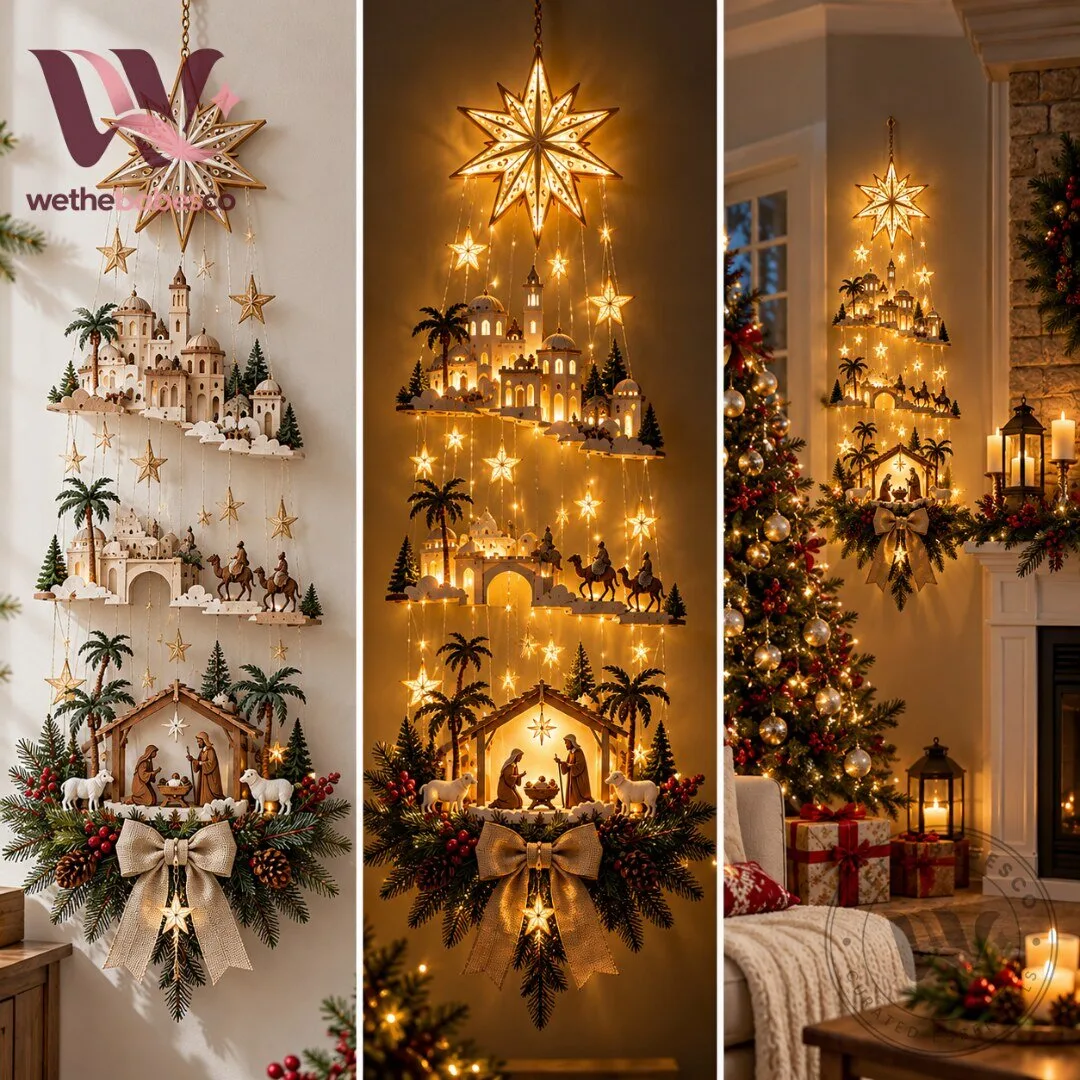 LED Lighted Bethlehem Village x Nativity Scene Christmas Hanging Wall Decoration 2026 7 LED Lighted Bethlehem Village x Nativity Scene Christmas Hanging Wall Decoration 2026