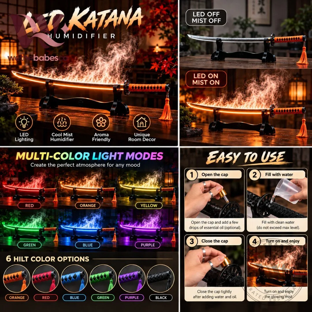 LED Katana Sword Cool Mist Aroma Humidifier 2026