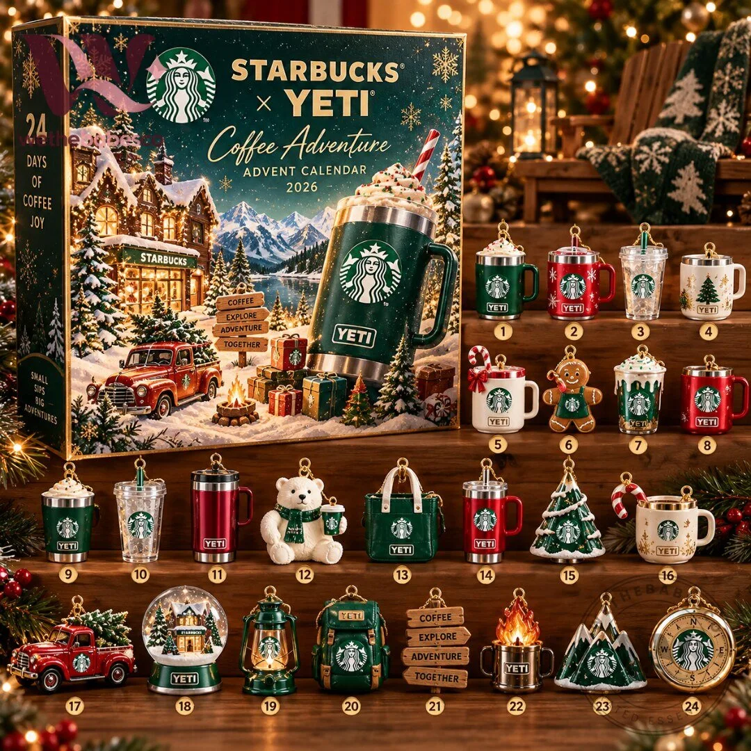 Starbucks x Yeti Coffee Adventure Christmas Advent Calendar 2026 24 Collectible Ornaments Countdown
